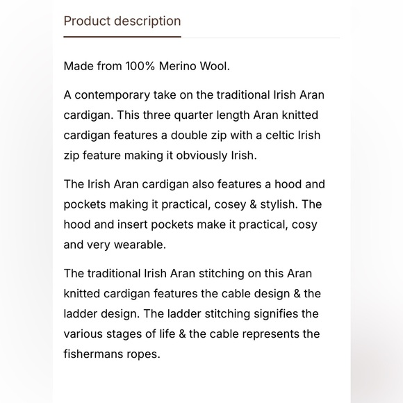 NWT ARAN KNIT FISHERMAN Women's Hooded Cable Knit Zip Cardigan Sweater - Blue - Picture 2 of 3